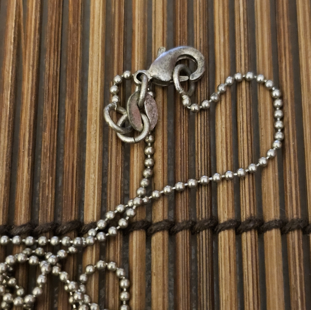 Sterling Silver Abalone Silver Necklace (Vintage) - Picture 8 of 12